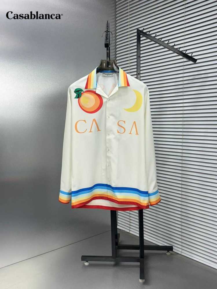 Casablanca Vol De Nuit Silk White Shirt