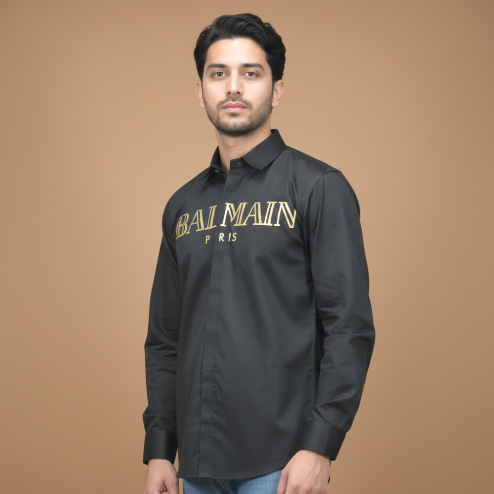 Balmain Printed Black Premium Luxury Shirt