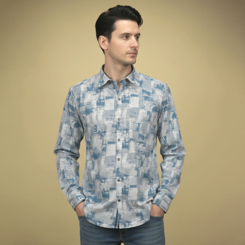 Emporio Armani Sky Blue Premium Cotton Shirt-1