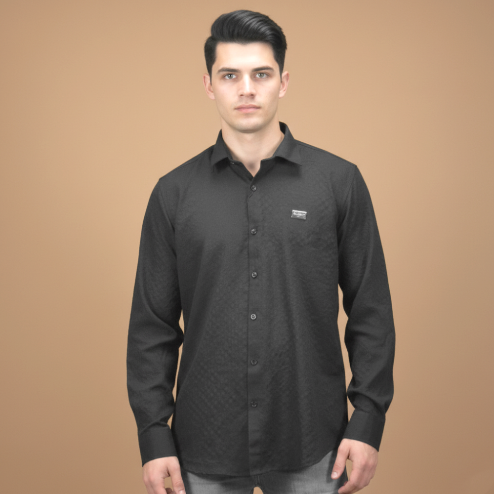 Balmain Paris Black Premium Luxury Cotton Shirt-1