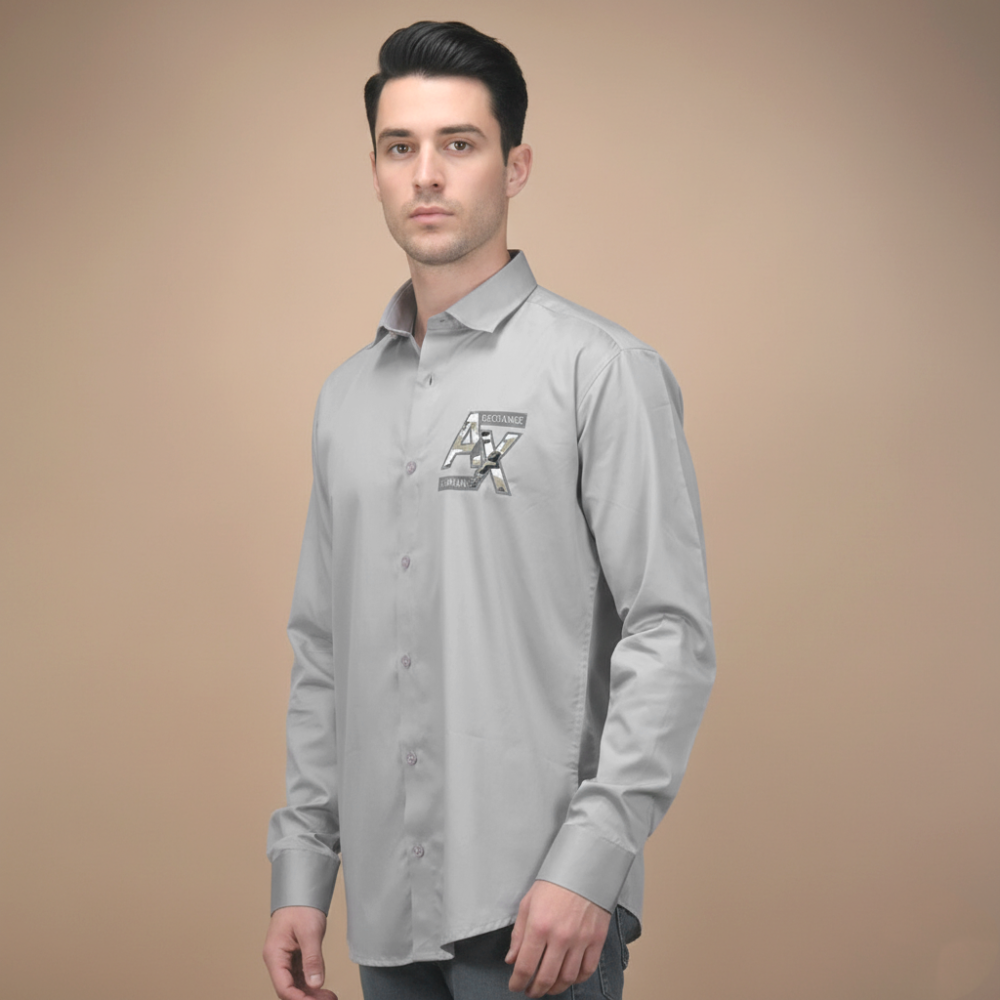 Armani Exchange Grey Premium Cotton Shirt