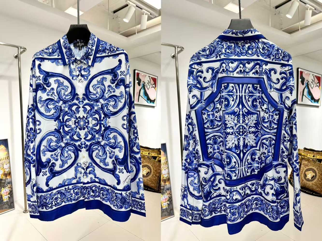 Dolce Gabbana Blue Premium Quality Cotton Shirt