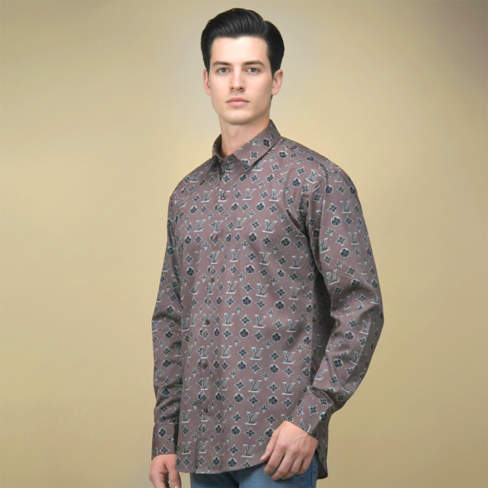 Louis Vuitton Brown Premium Quality Shirt