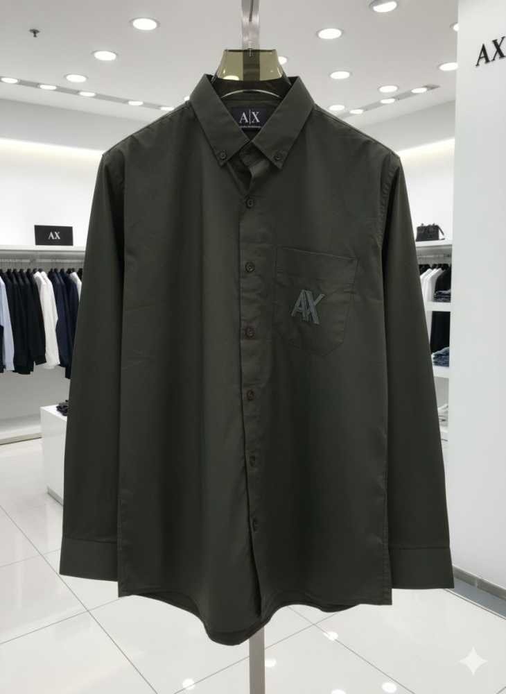 Armani Exchange Dark Grey Premium Qualiy Cotton Shirt-1