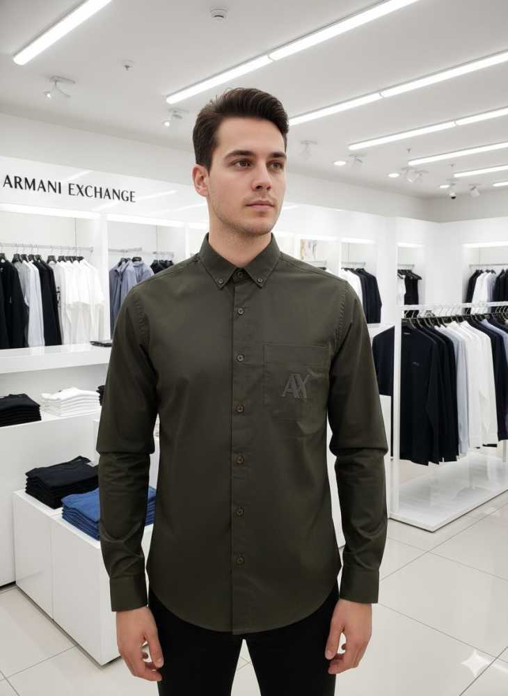 Armani Exchange Dark Grey Premium Qualiy Cotton Shirt