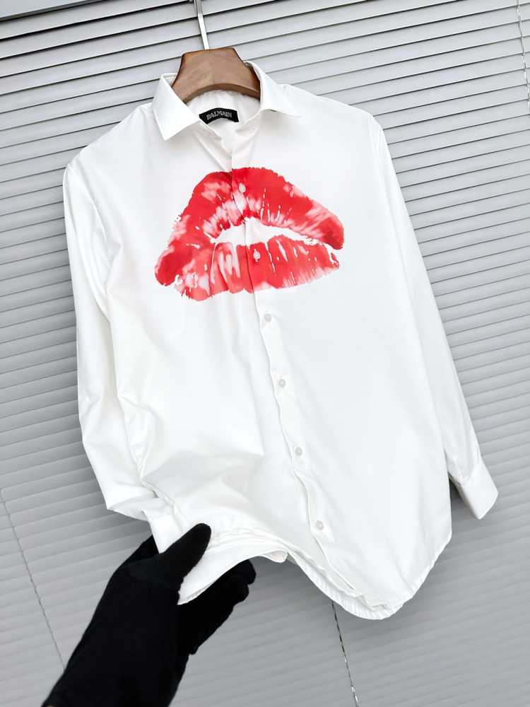 Balmain Embroidered White Premium Cotton Shirt-1