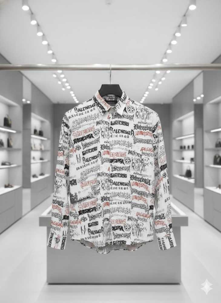 Balenciaga White Premium Quality Designer Shirt-1