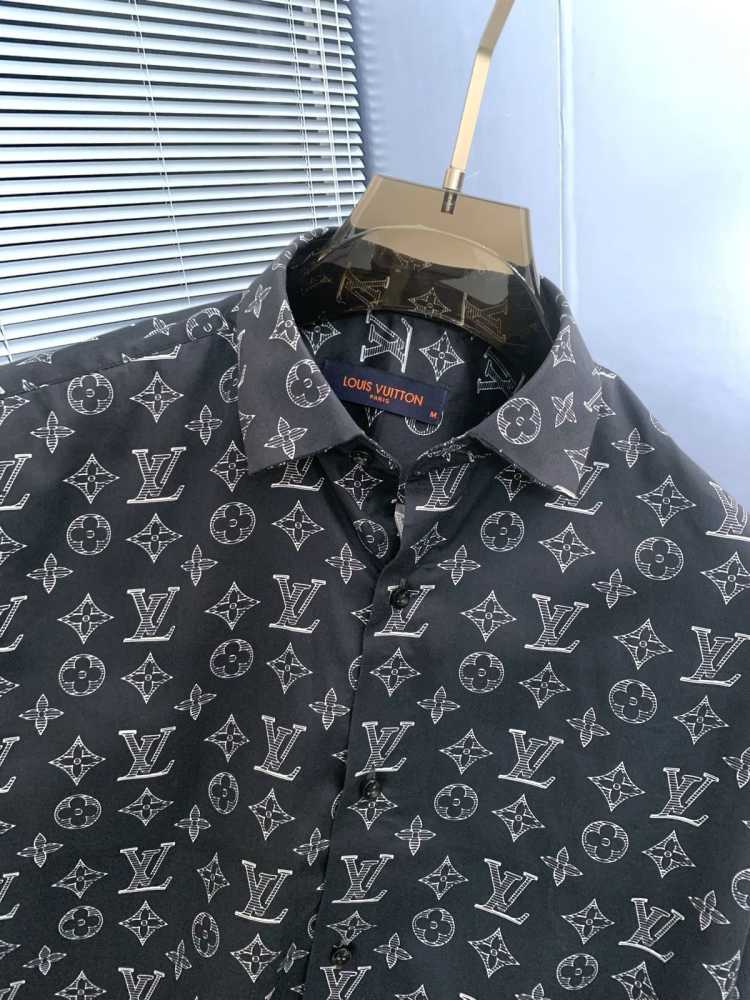 Louis Vuitton Monogram Black Premium Cotton Shirt-1