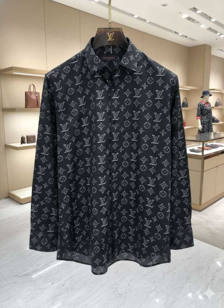 Louis Vuitton Monogram Black Premium Cotton Shirt-3