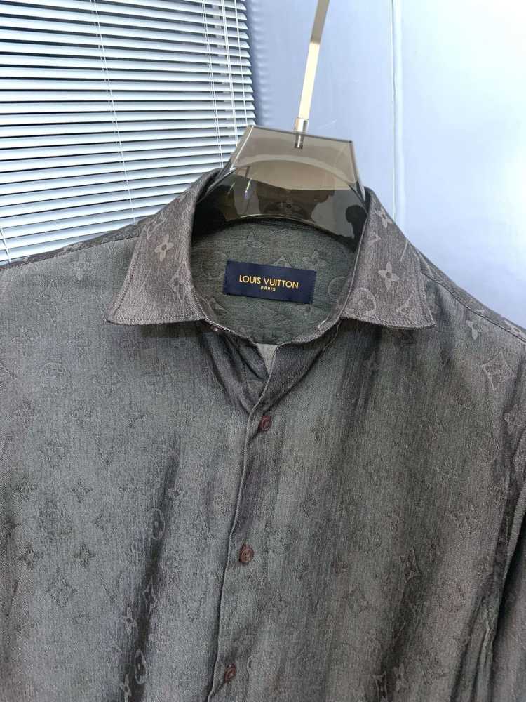 Louis Vuitton Monogram Grey Premium Cotton Shirt-3