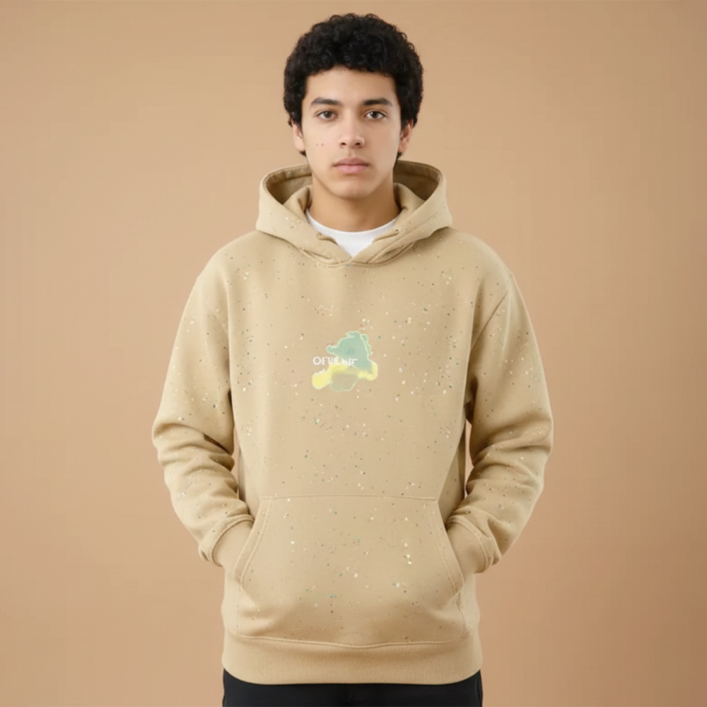 Off White Brown Premium Quality Hoodie-thumb-0