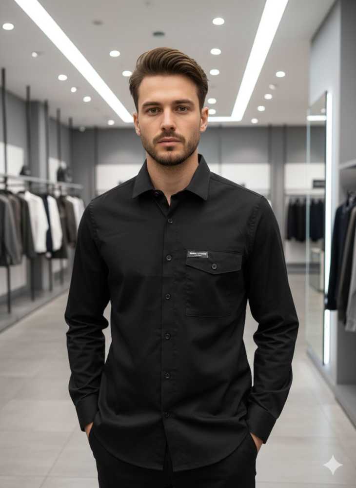 Armani Exchange Black Pemium Quality Cotton Shirt