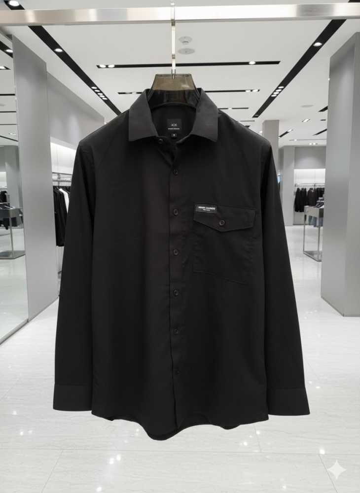 Armani Exchange Black Pemium Quality Cotton Shirt-1