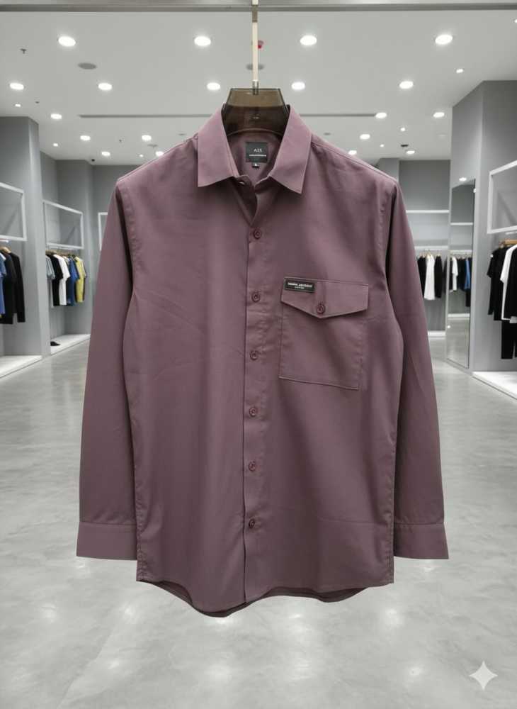 Armani Exchange Purple Pemium Quality Cotton Shirt-1