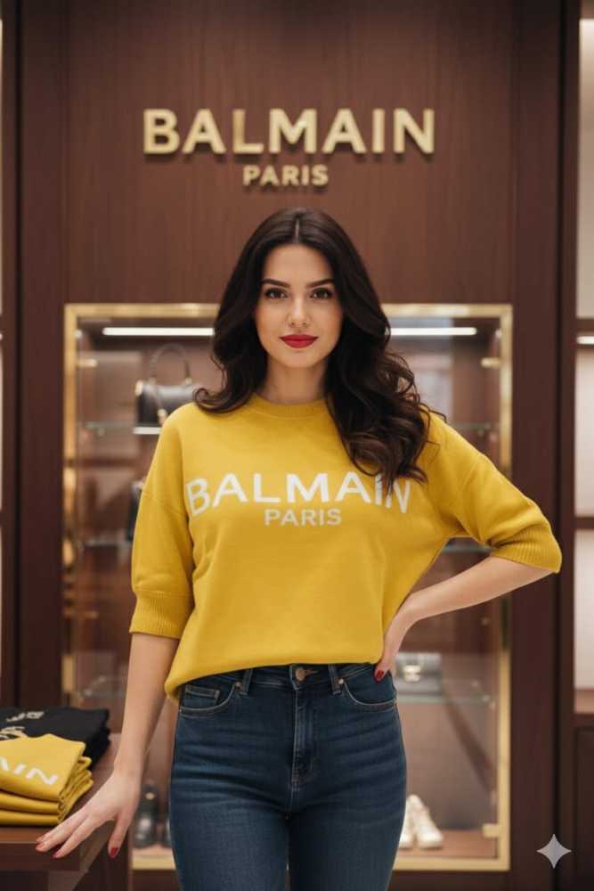 Balmain Yellow Premium Quality Pullover