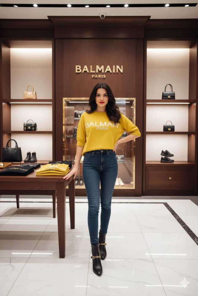 Balmain Yellow Premium Quality Pullover-1