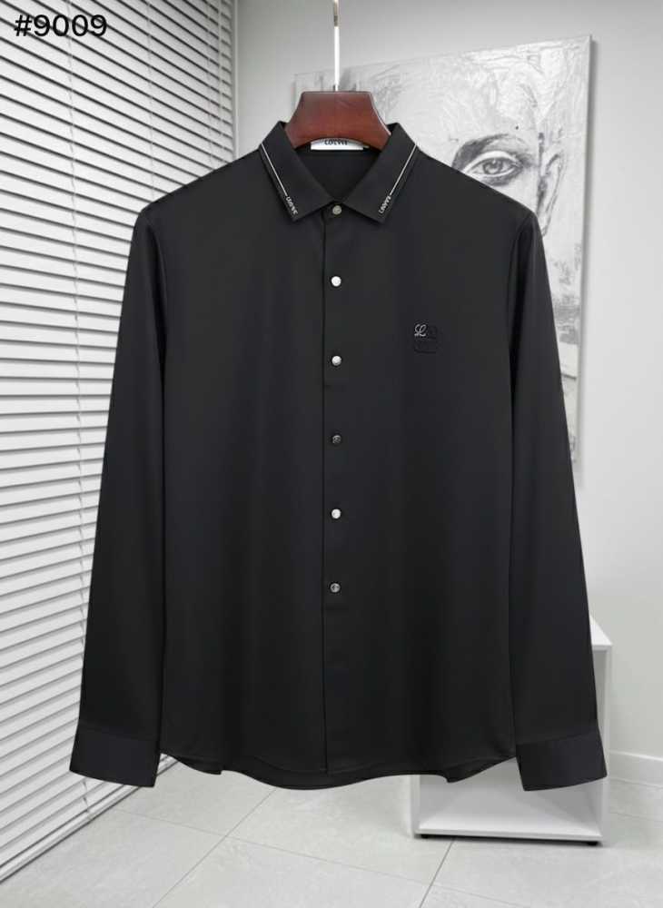 Loewe Embroidered Black Premium Cotton Shirt