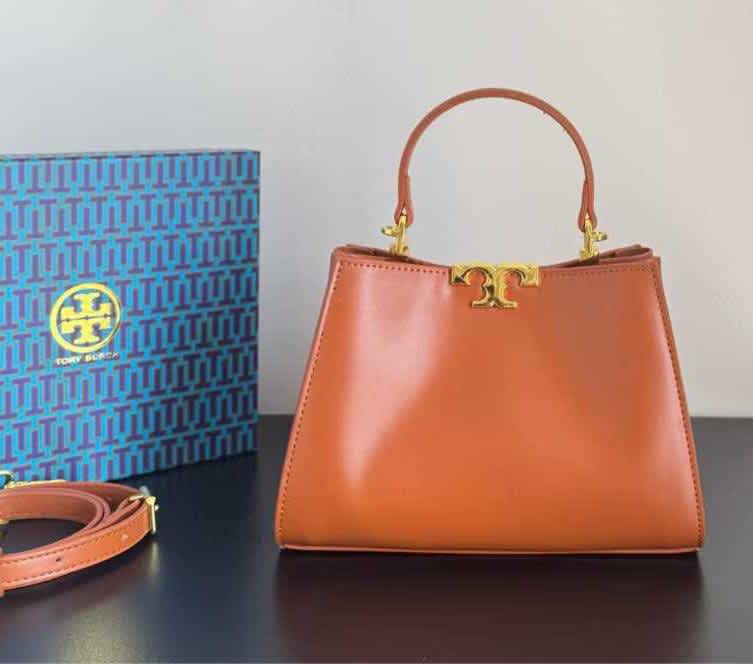 Tory Burch Small Eleanor Brown Canvas Bag