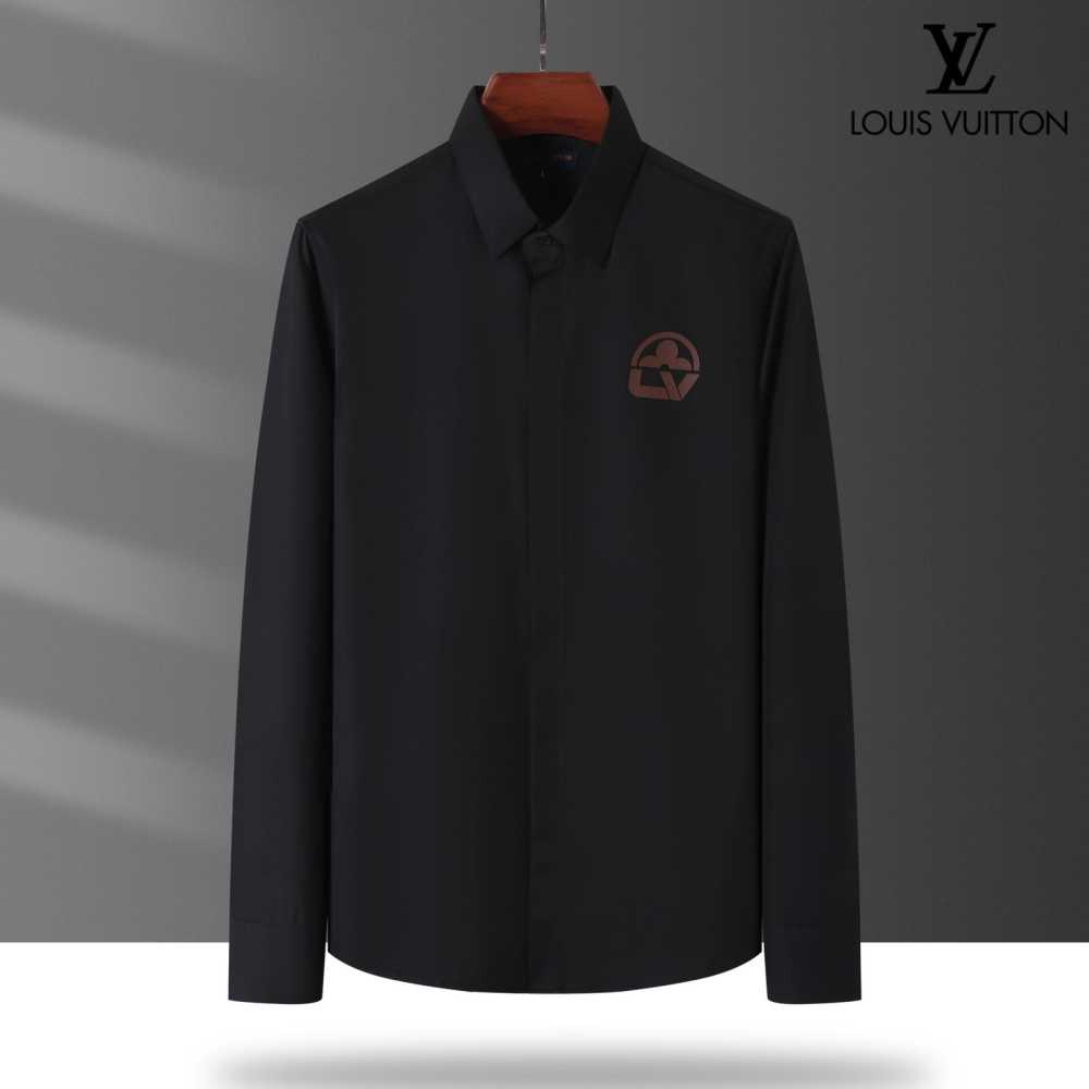 Louis Vuitton Monogram Black Premium Cotton Shirt