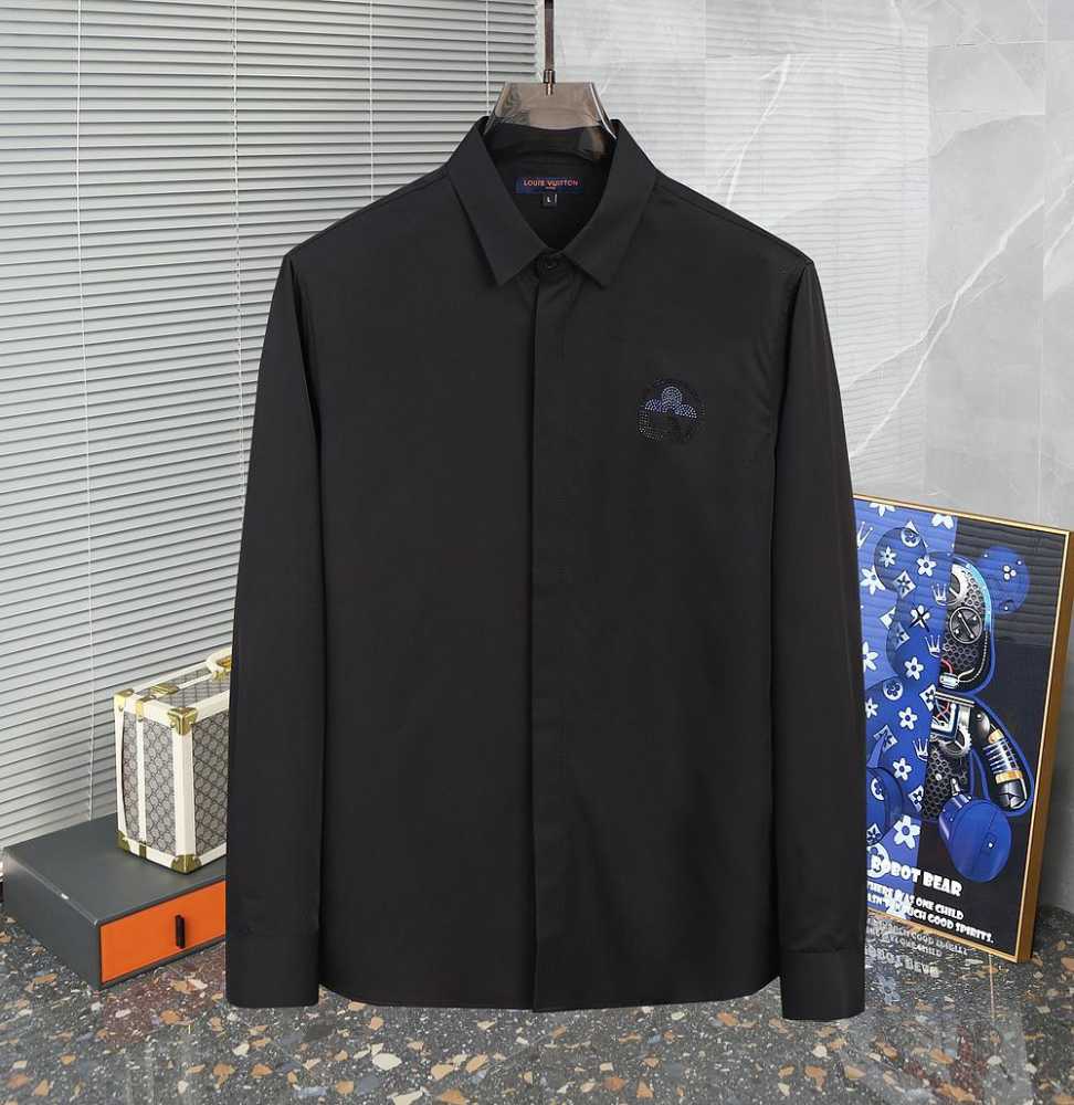 Louis Vuitton Monogram Black Premium Cotton Shirt