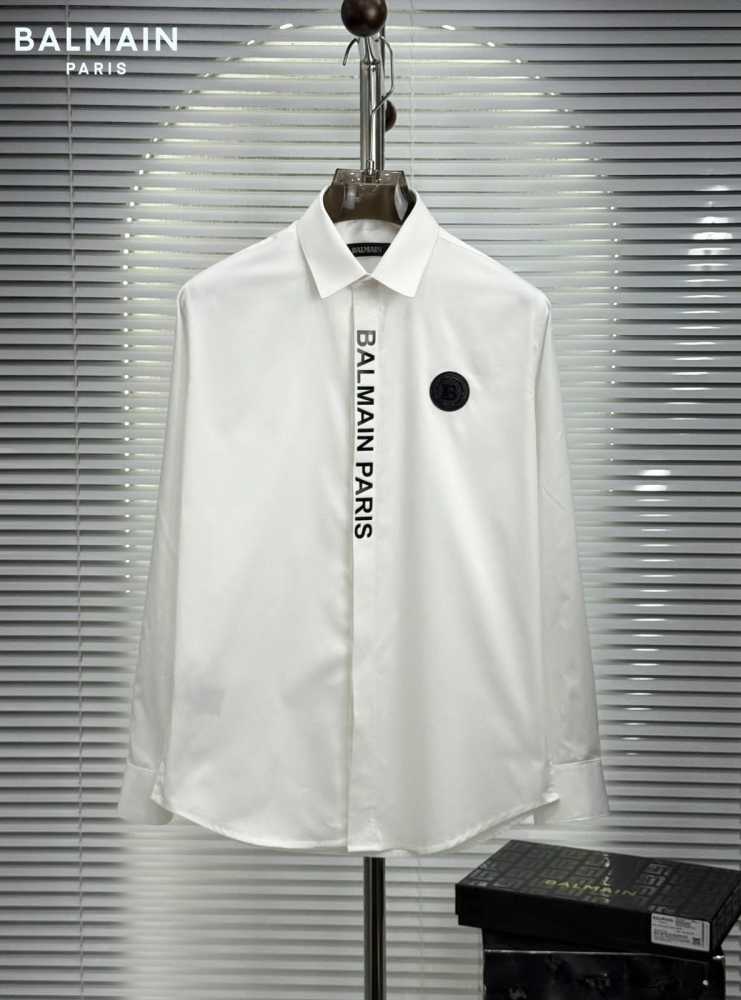 Balmain Embroidered White Premium Cotton Shirt-1