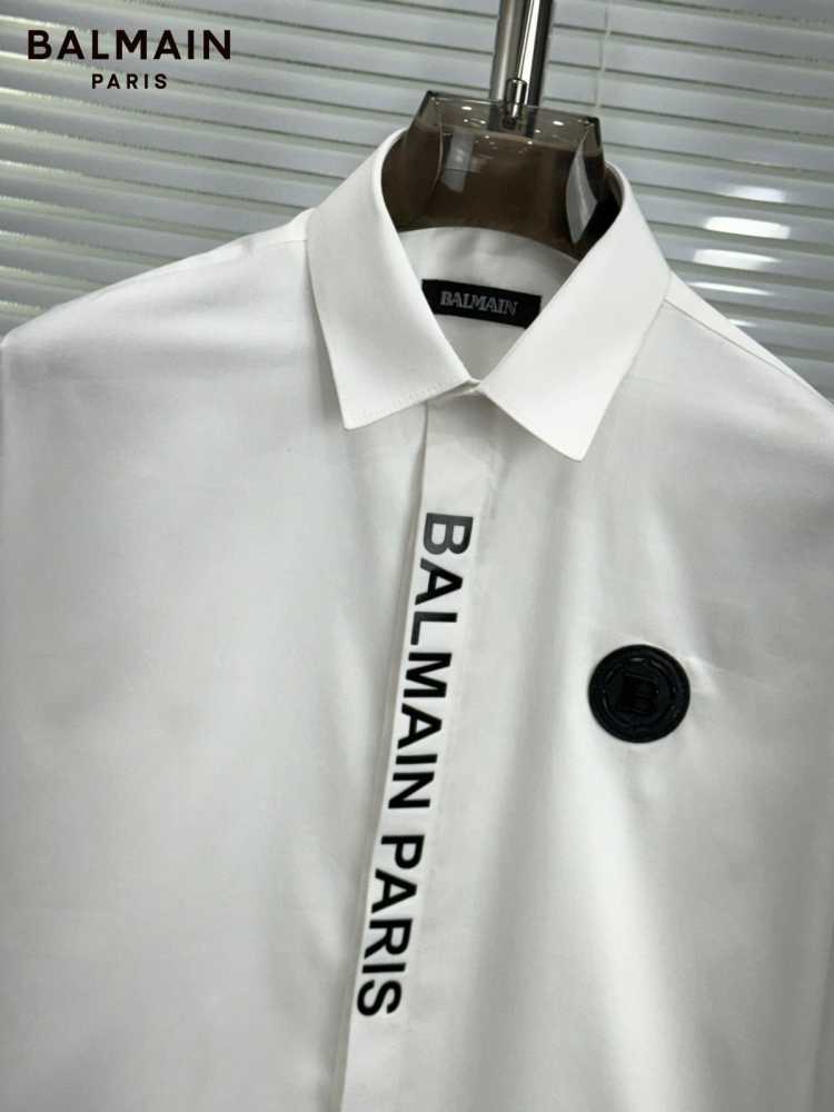 Balmain Embroidered White Premium Cotton Shirt-2