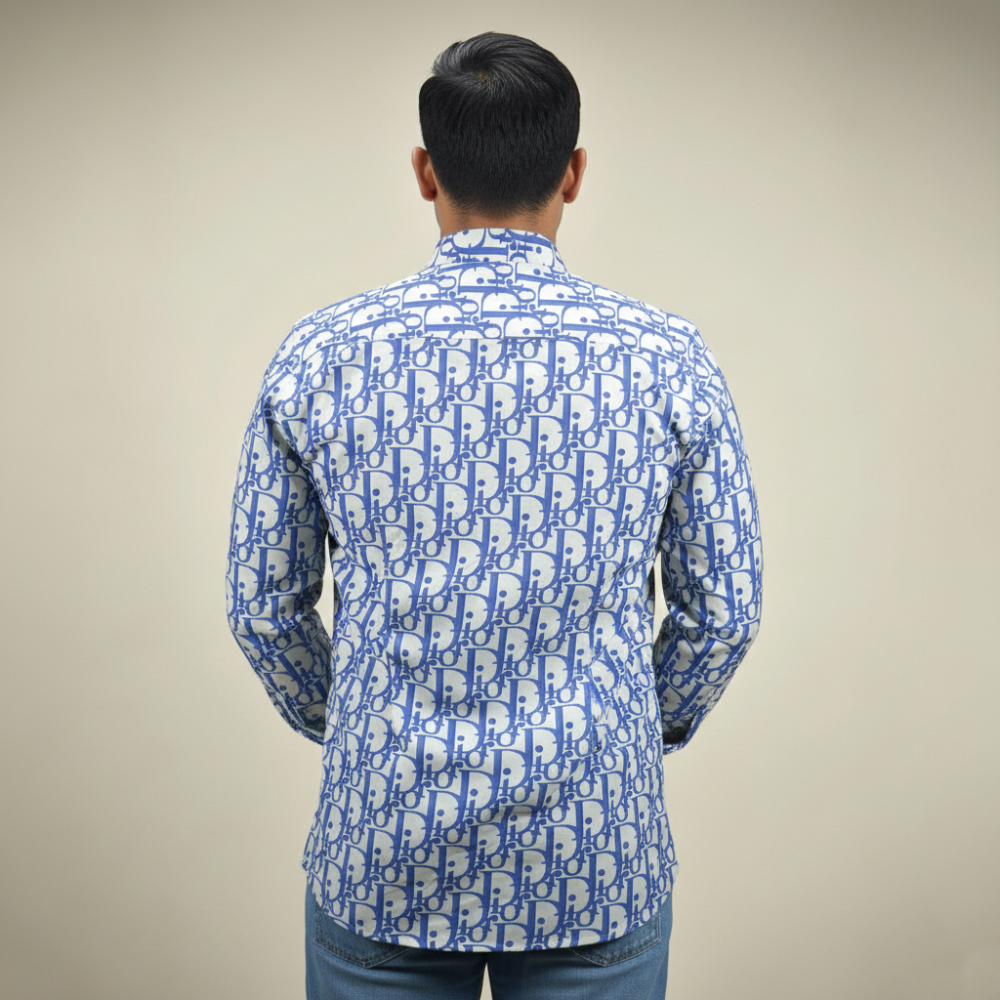 Dior White & Blue Premium Quality Shirt-3