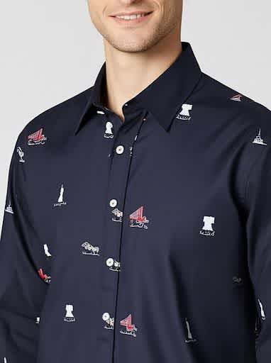 Ralph Lauren Embroidered Blue Premium Cotton Shirt-1