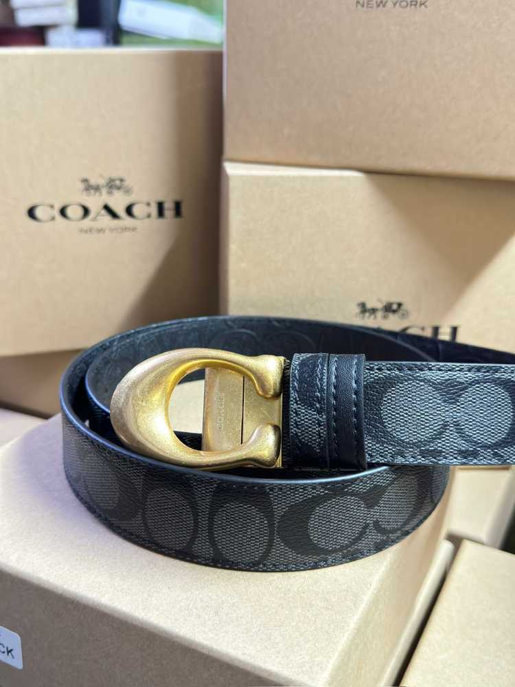 Coach CC Logo Black Premium Quality Belt
