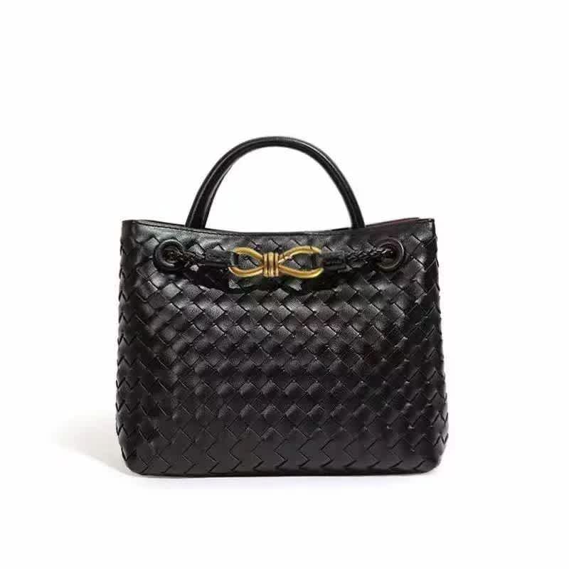 Bottega Veneta Andiamo Black Leather Bag