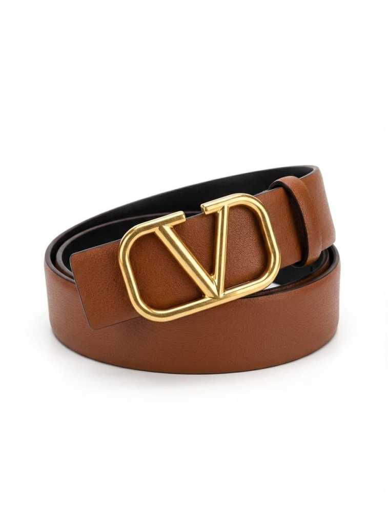 Valentino Brown & Golden Premium Quality Loco Belt