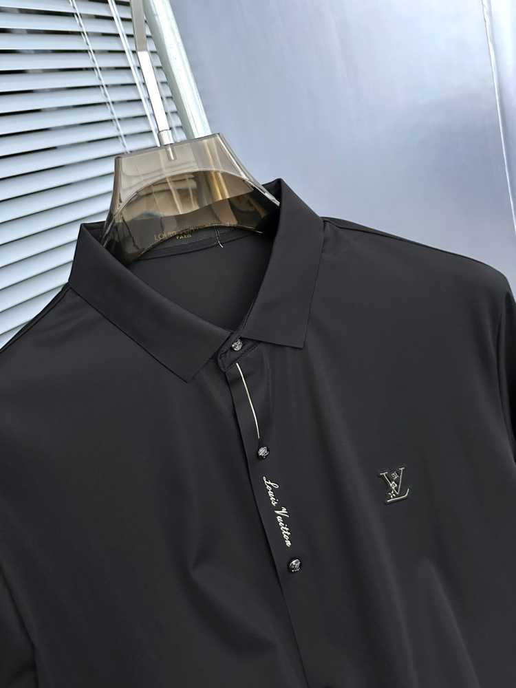 Louis Vuitton Monogram Black Premium Cotton Shirt-4
