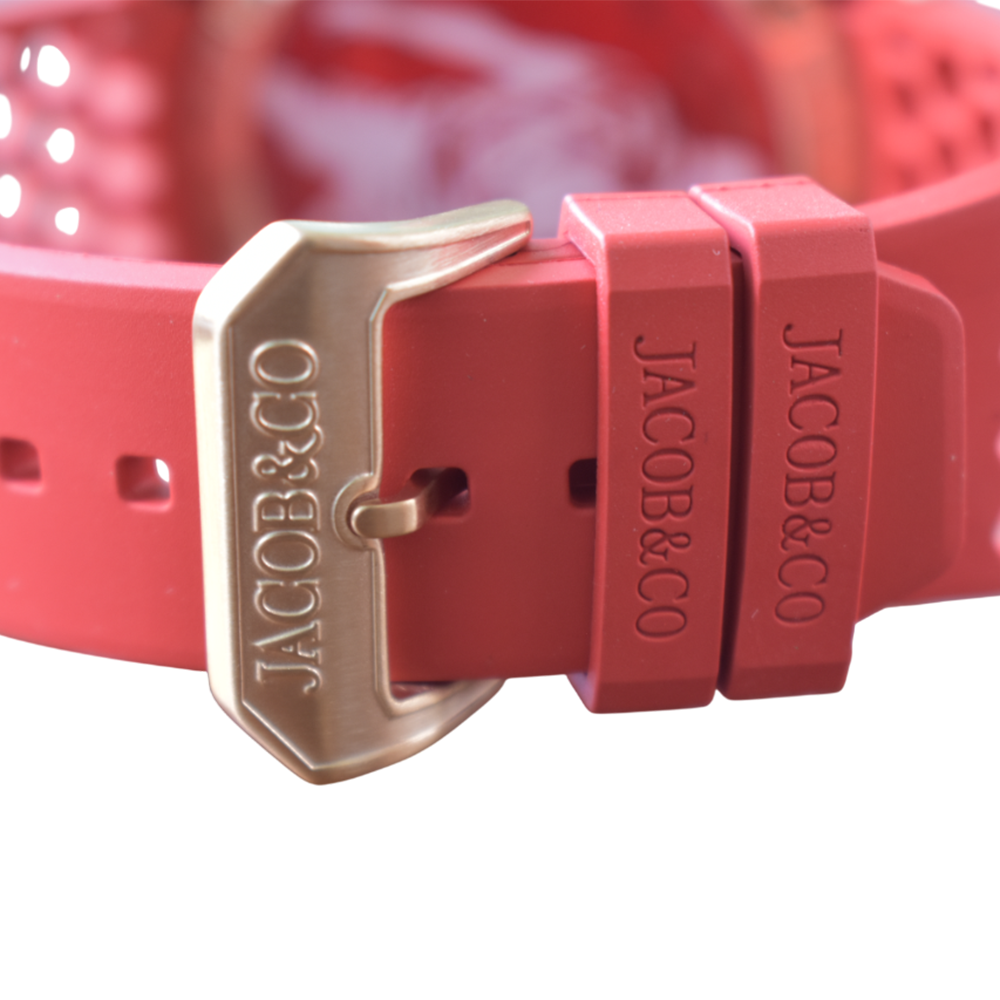 Jacob & Co. Epic X CR7 "Heart of CR7" Edition Skeletonized Dial Rubber Strap Watch EX120.43.AE.AA.A-3