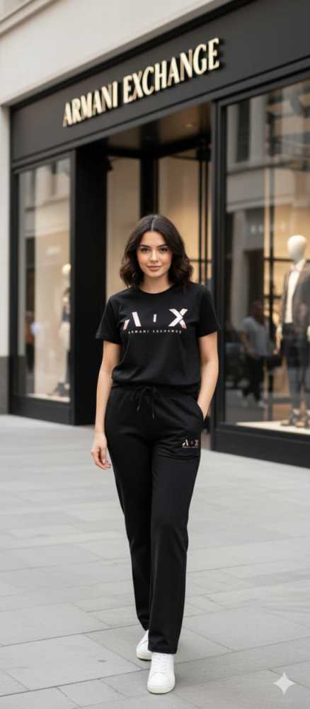 Armani Exchange Black Premium Quality Co-ord Set-1