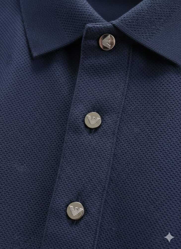 Emporio Armani Blue Cotton T-Shirt-2