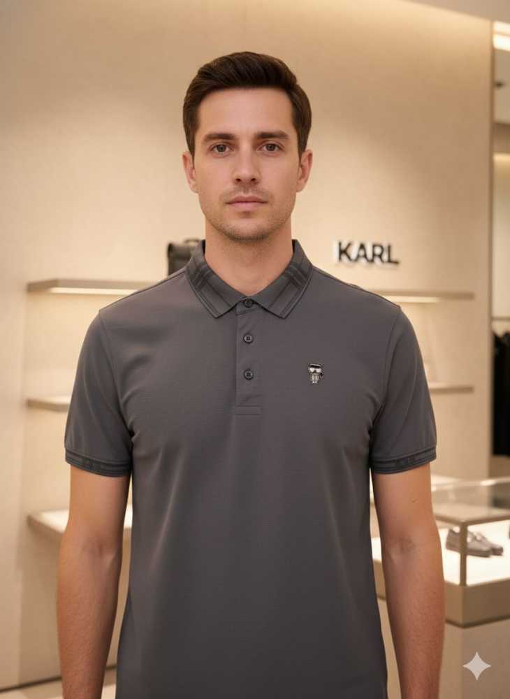 Karl Lagerfeld Grey Premium Quality T-shirt-1