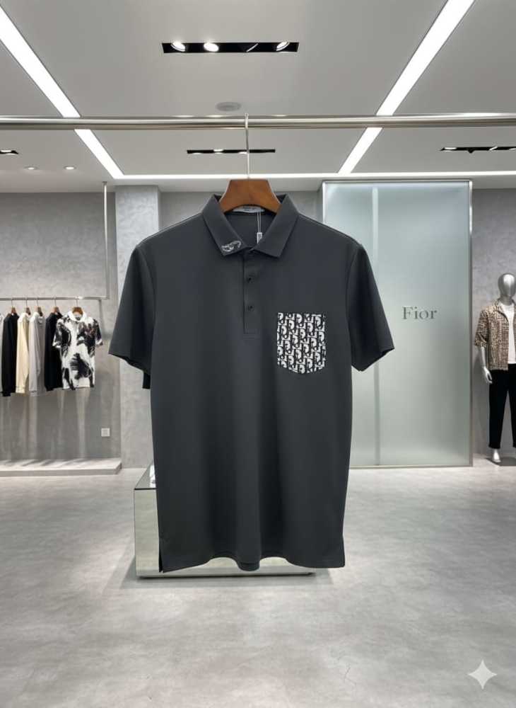 Dior Grey Premium Quality Polo T-Shirt-thumb-1