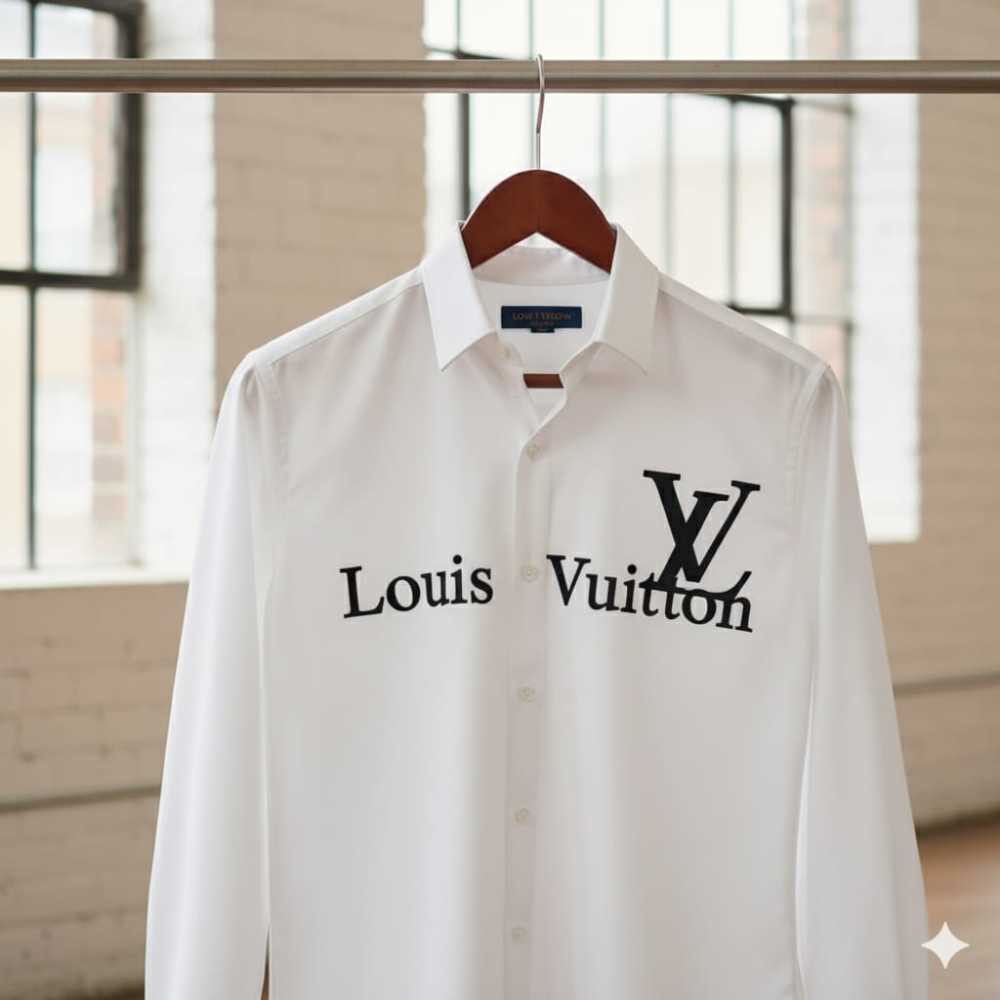 Louis Vuitton Monogram White Premium Cotton Shirt-thumb-2