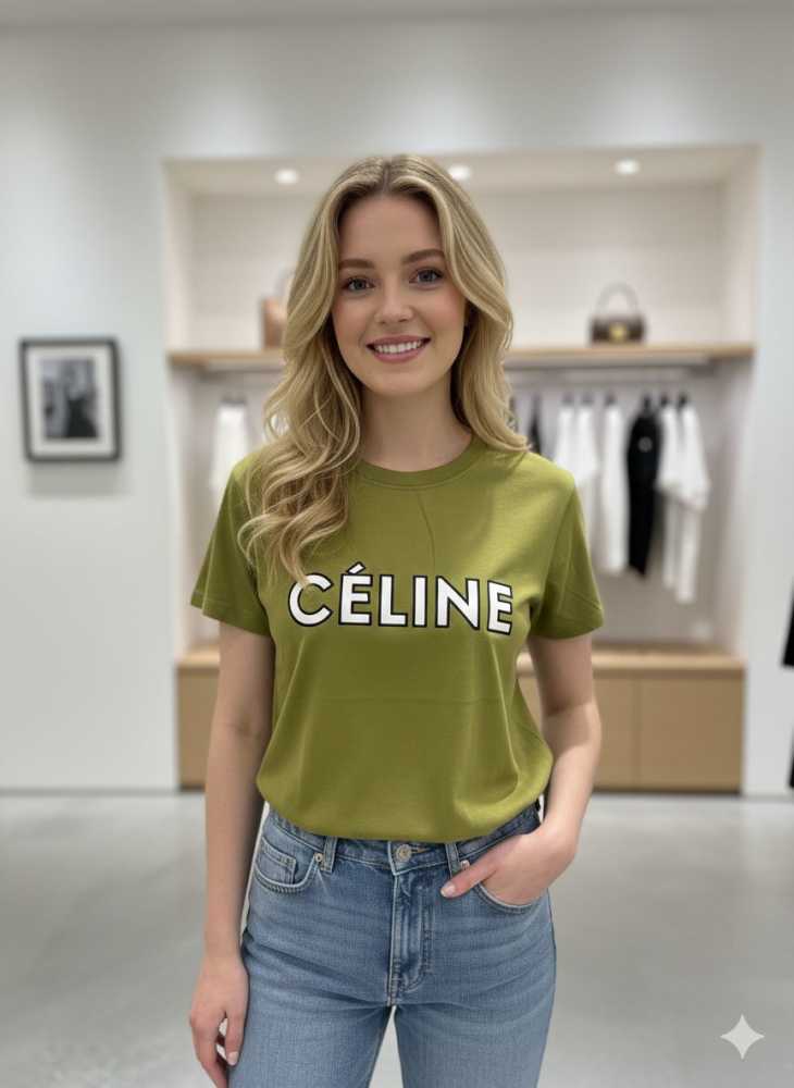 Celine Green Premium Quality Women T-shirt-1