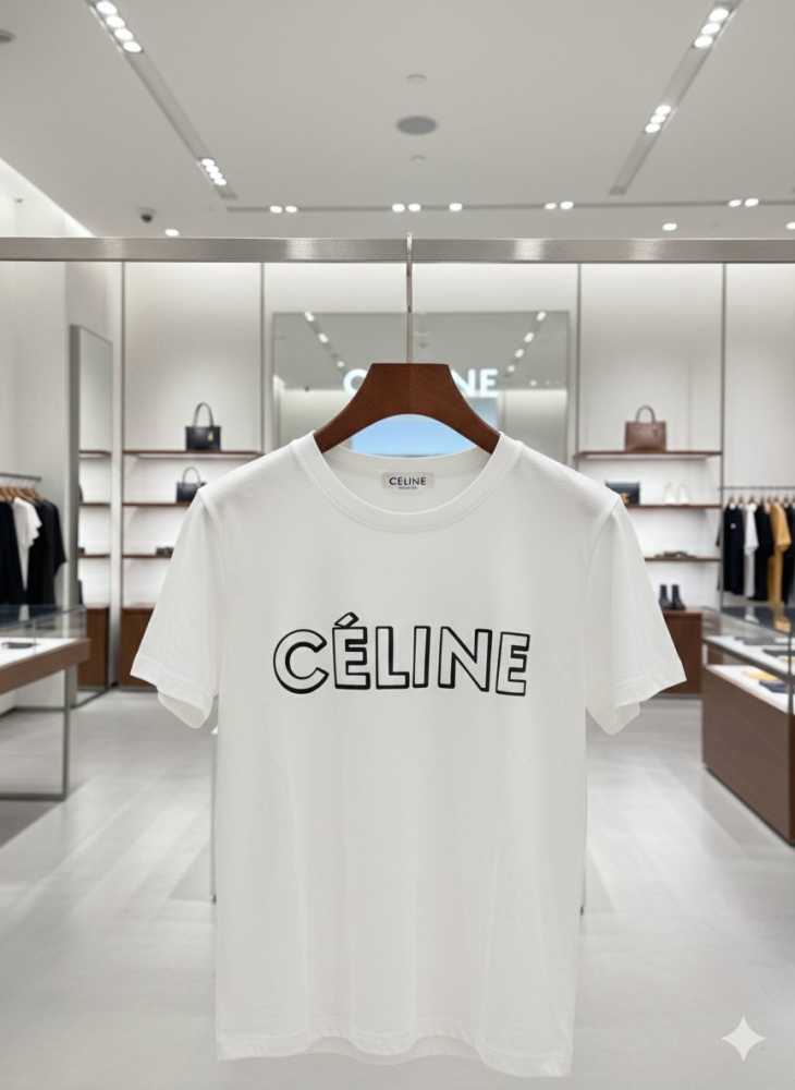 Celine White Premium Quality Women T-shirt-2