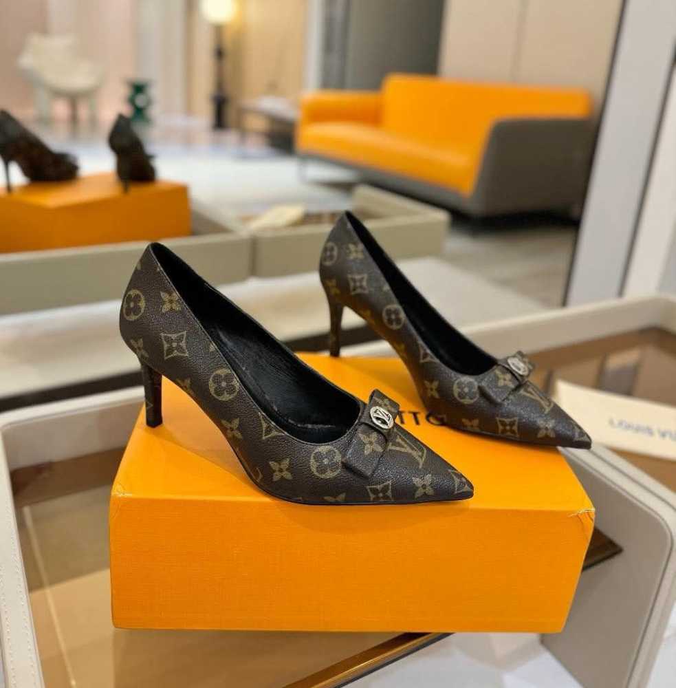 Louis Vuitton Brown Premium Quality Heels Sandals