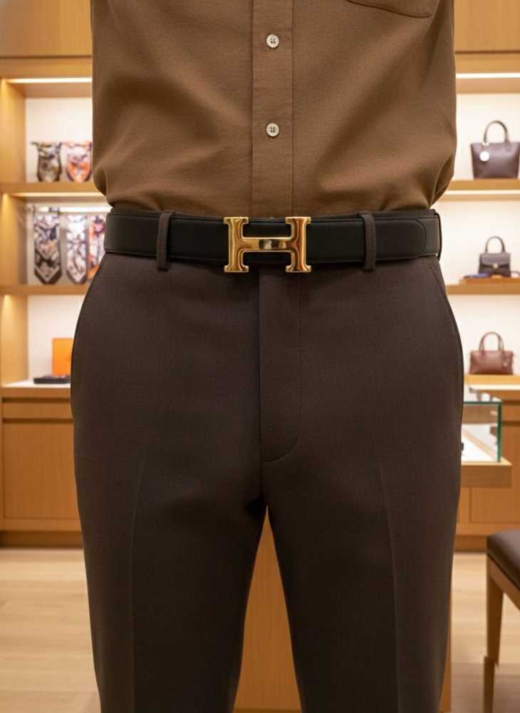 Hermes Golden Premium Quality Leather Belt-4