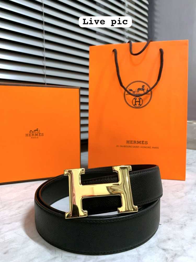 Hermes Golden Premium Quality Leather Belt-5
