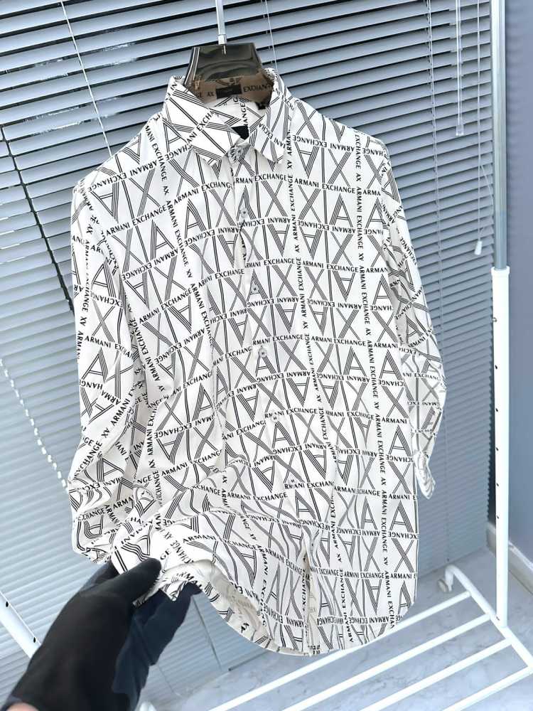 Armani Exchange White Premium Quality Cotton Shirt-thumb-1