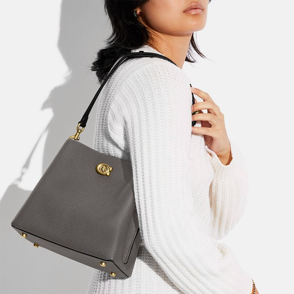Coach Willow Bucket Laurel Grey Tote Hobo Bag-4
