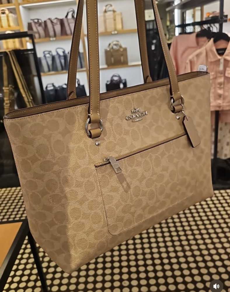 Coach Station Beige Tote Premium Bag-thumb-0