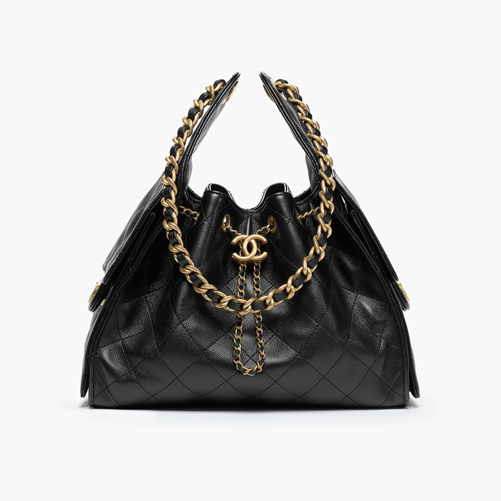 Chanel Maxi Black Iconic Hobo Bag