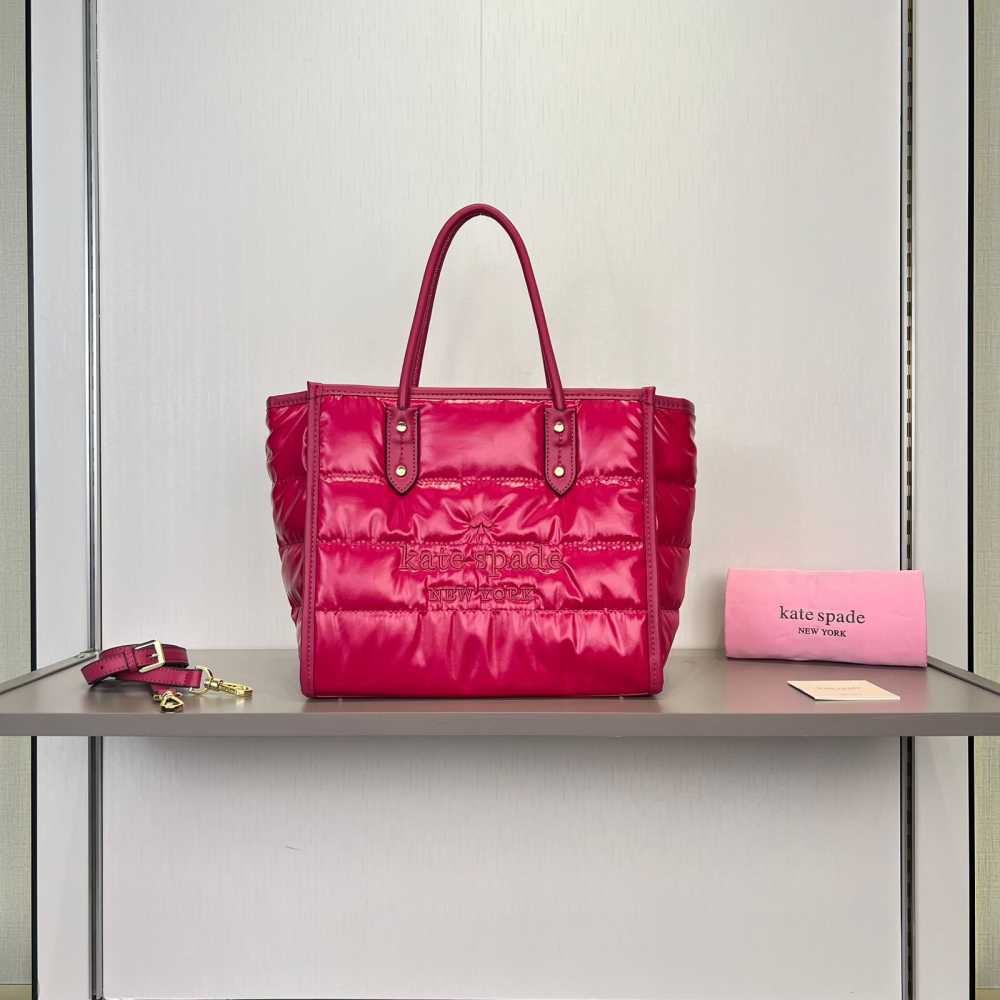 Kate Spade Ella Puffy Medium Red Tote Bag-thumb-0