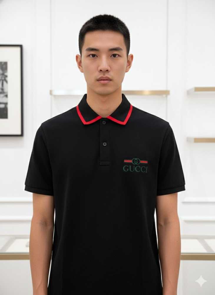 Gucci Black Premium Quality Polo T-shirt-thumb-0