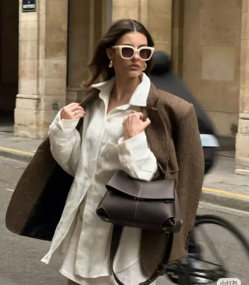 Polène Mokki Textured Dark Brown suede Handle Bag-thumb-0